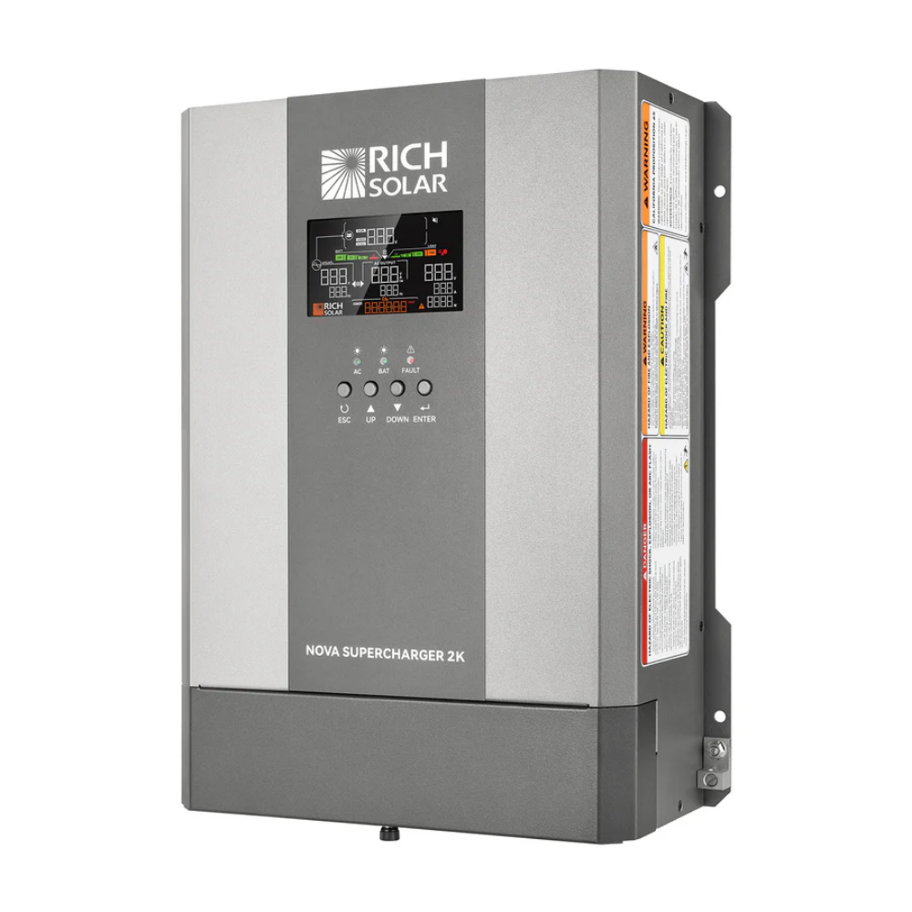 RICH SOLAR NOVA SUPERCHARGER 2K | 2000W 12V Pure Sine Wave Inverter Charger