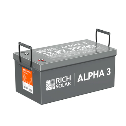 RICH SOLAR ALPHA 3 | 12V 300Ah LiFePO4 Battery with Internal Heat Technology & Bluetooth
