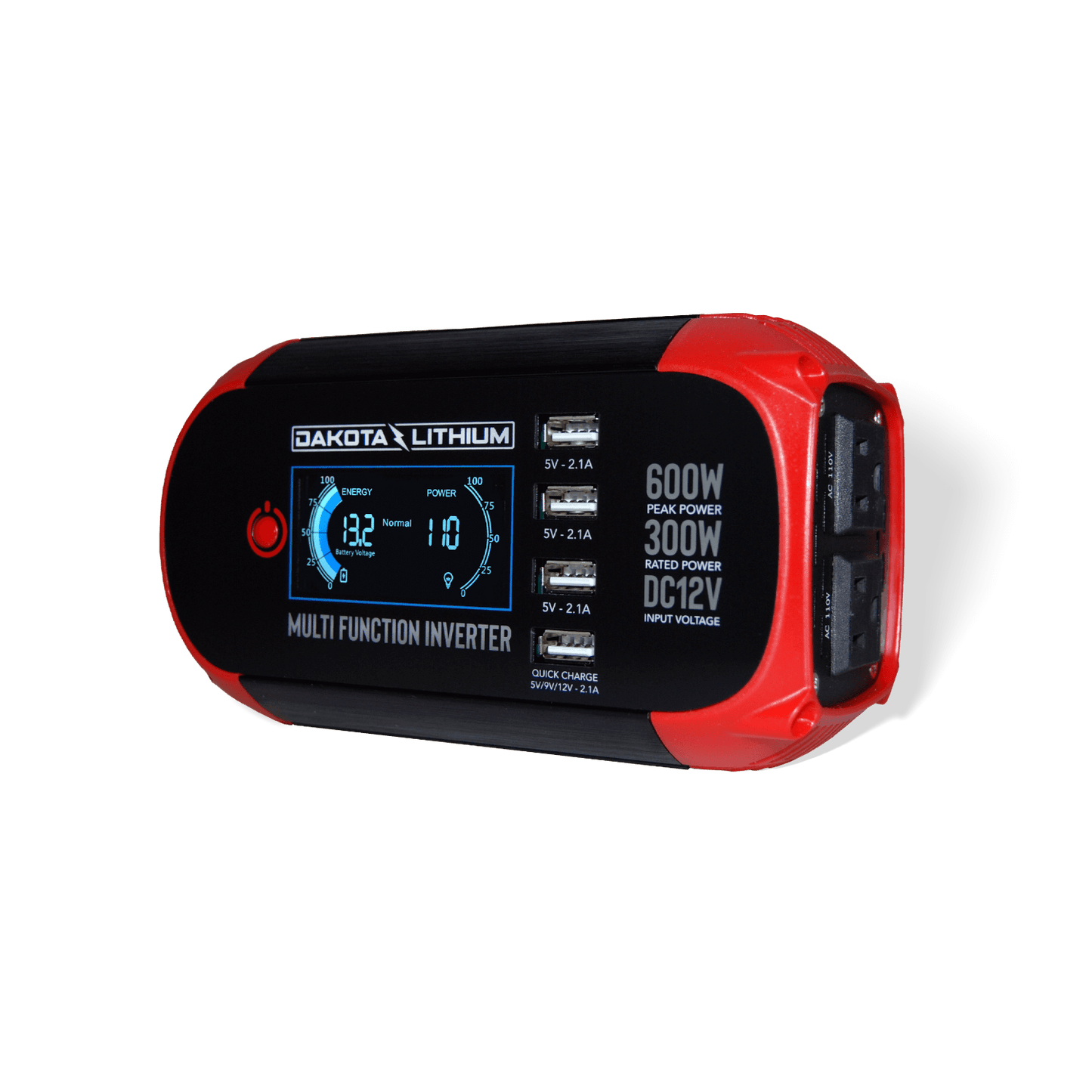 Dakota Lithium Multi Function 300W Power Inverter DC 12V to 110V AC Converter