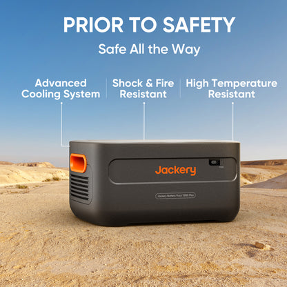 Jackery Explorer 1000 Plus Extra Battery Pack 1264Wh Capacity, Expand up to 5056Wh (10 units), Extra Battery for Home Backup