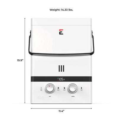 Eccotemp - Luxe 1.5 GPM 37.5K BTU Outdoor Portable Tankless Water Heater with LED Display