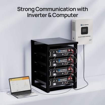 ECO-WORTHY - 48V(51.2V) 100Ah Server Rack Battery,5.12kWh Lithium Battery With Bluetooth & Wifi