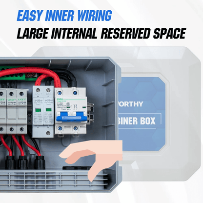 ECO-Worthy - 6 String PV Combiner Box with 25A Current Fuse & 125A Circuit Breaker