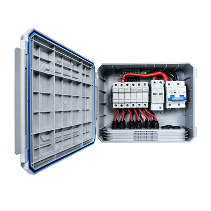 ECO-Worthy - 6 String PV Combiner Box with 25A Current Fuse & 125A Circuit Breaker