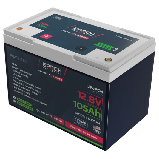 Epoch Batteries - (PRE-ORDER) 12V 105Ah Essential Series - Bluetooth & Heated LiFePO4 Battery - ETA JUNE 7