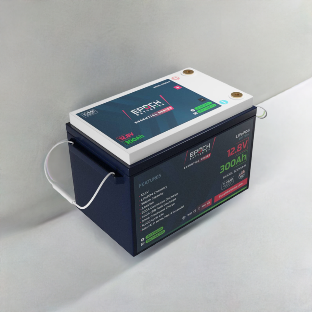 Epoch Batteries - 12V 300Ah Essential Series - Bluetooth & Heated LiFePO4 Battery