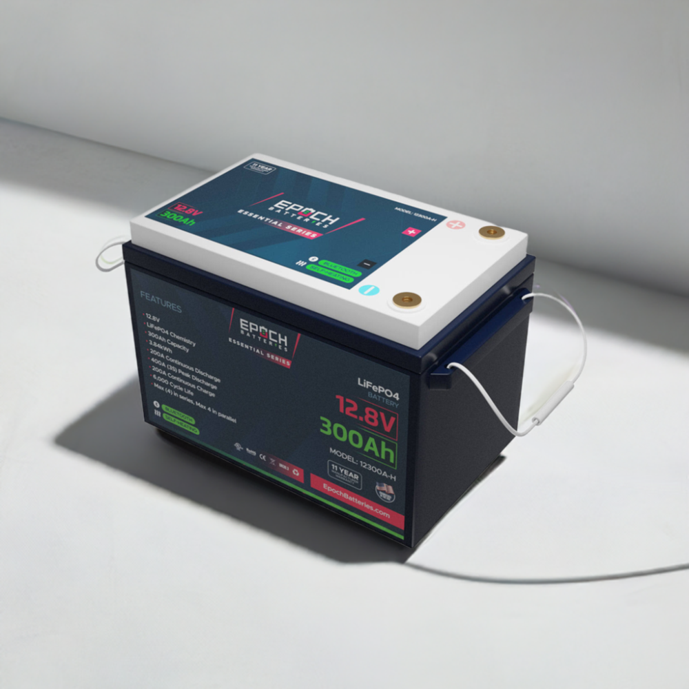 Epoch Batteries - 12V 300Ah Essential Series - Bluetooth & Heated LiFePO4 Battery