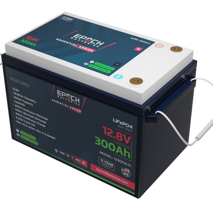 Epoch Batteries - 12V 300Ah Essential Series - Bluetooth & Heated LiFePO4 Battery