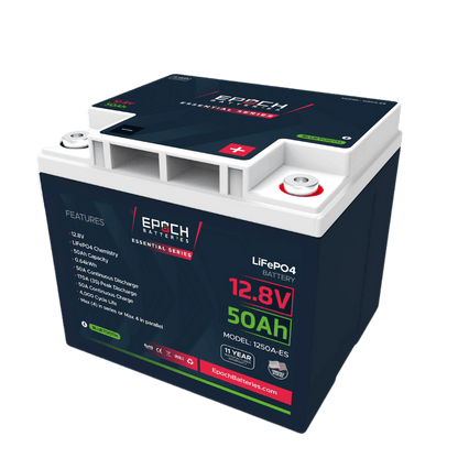 Epoch Batteries - 12V 50Ah Essential Series - Bluetooth LiFePO4 Battery