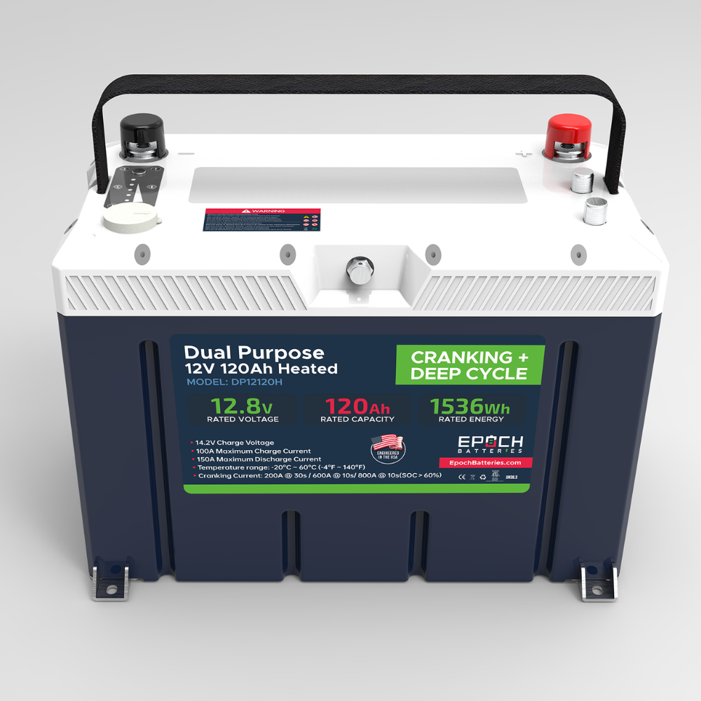 Epoch Batteries - 12V 120Ah Pro Series - LiFePO4 Cranking & Deep Cycle Lithium Battery (Dual Purpose)