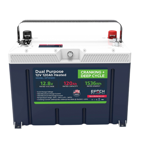 Epoch Batteries - 12V 120Ah Pro Series - LiFePO4 Cranking & Deep Cycle Lithium Battery (Dual Purpose)