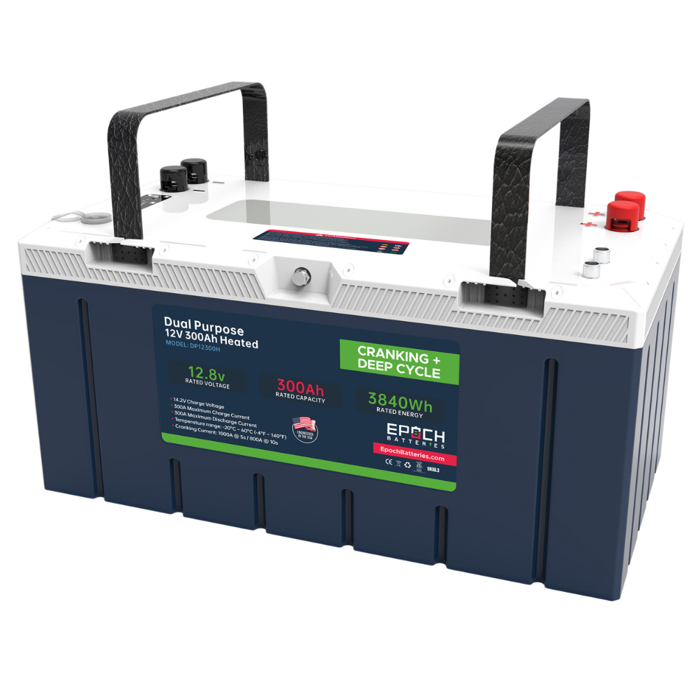 Epoch Batteries - 12V 300Ah Pro Series - LiFePO4 Cranking & Deep Cycle Lithium Battery (Dual Purpose)