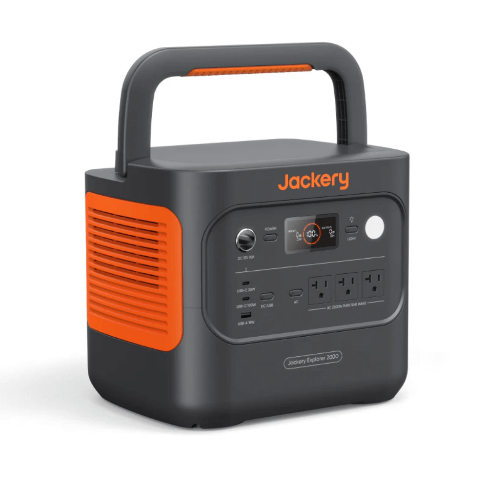 Jackery Explorer 2000 V2 Portable Power Station + 2 x 100W Mini