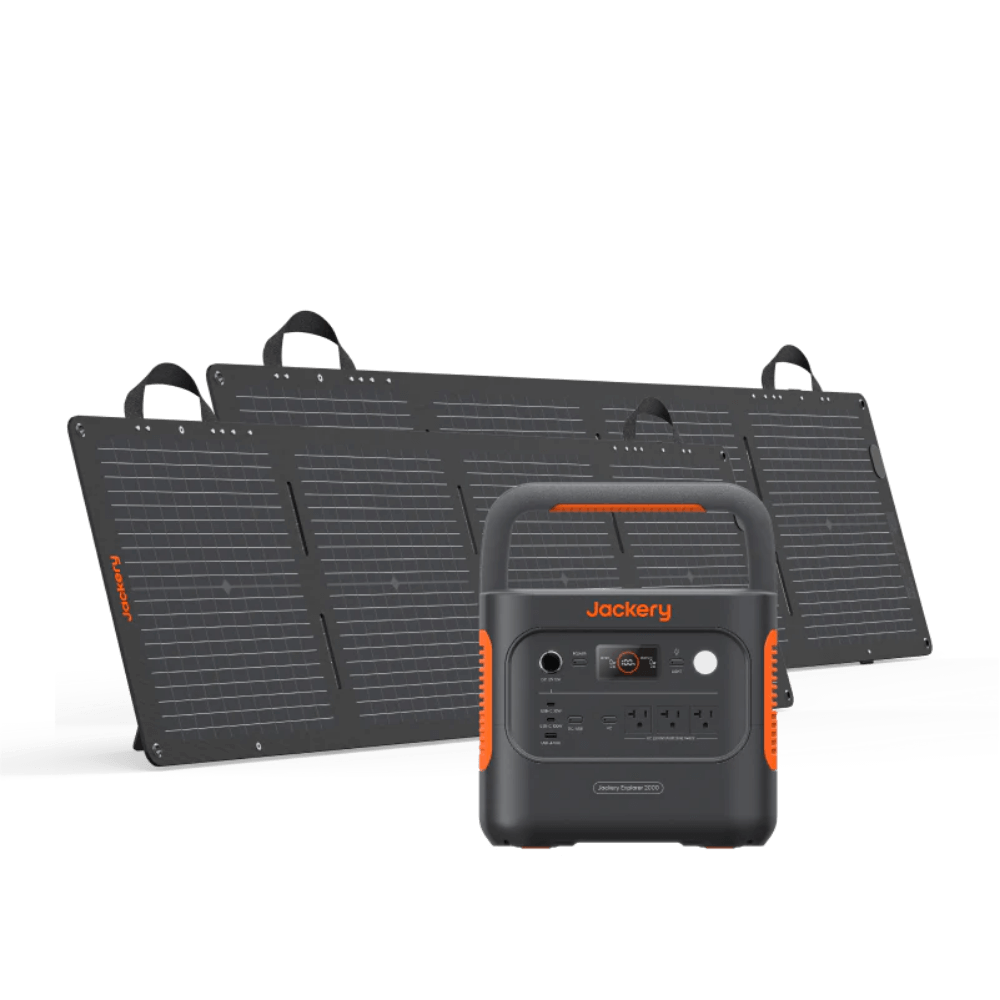 Jackery Explorer 2000 V2 Portable Power Station + 2 x 100W Mini