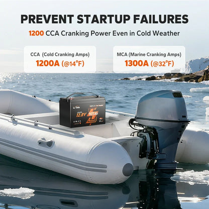 LiTime 12V 165Ah 1200 CCA Dual-Purpose Marine Bluetooth Lithium Battery