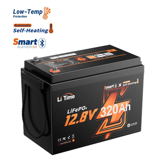LiTime 12V 320Ah Mini Bluetooth Self-Heating LiFePO4 Lithium Battery