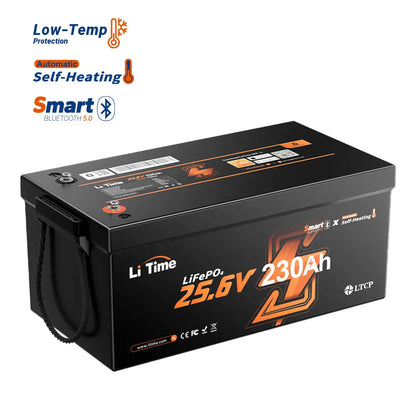 LiTime 24V 230Ah Bluetooth Self-Heating LiFePO4 Lithium Battery