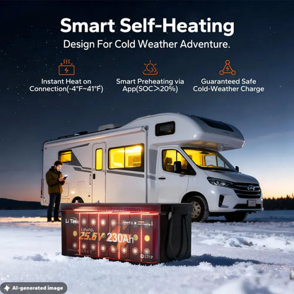 LiTime 24V 230Ah Bluetooth Self-Heating LiFePO4 Lithium Battery