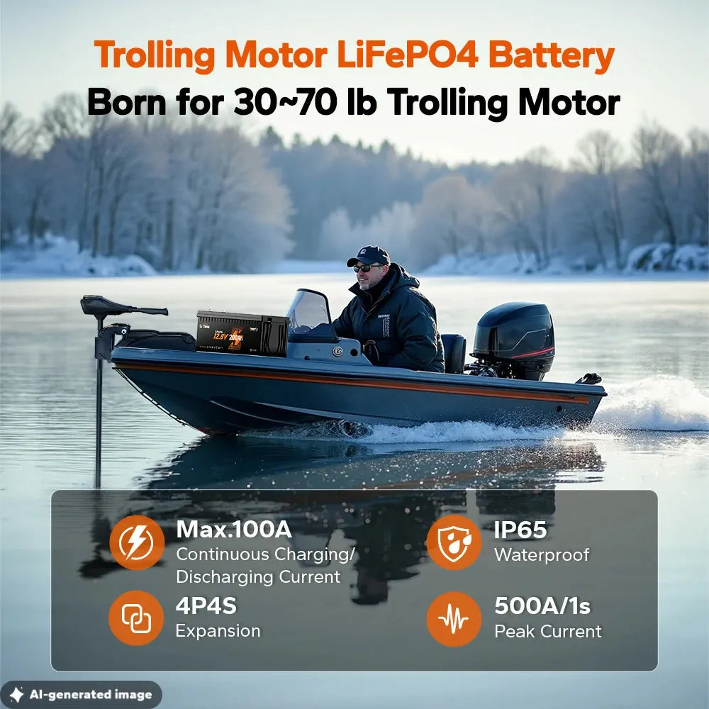 LiTime 12V 200Ah Bluetooth LiFePO4 Lithium Battery with Low-Temp Protection