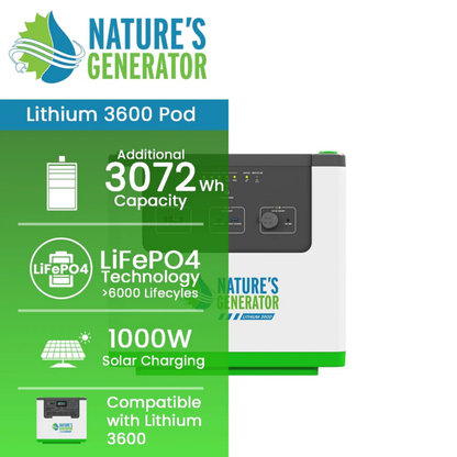 Nature's Generator Lithium 3600 Power Pod