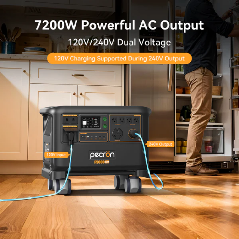 PECRON F5000LFP Portable Power Station 7200W 5120Wh 120V/240V