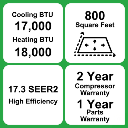MRCOOL DIY Select 18K BTU Single Zone Mini Split System 230V with 11.5 ft. Quick Connect Line Set