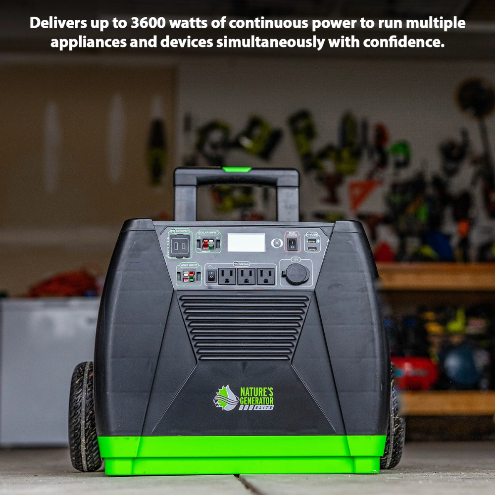 Nature's Generator Elite 3600W Portable Solar Generator 1200Wh