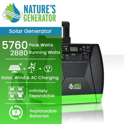 Nature's Generator Elite 3600W Portable Solar Generator 1200Wh