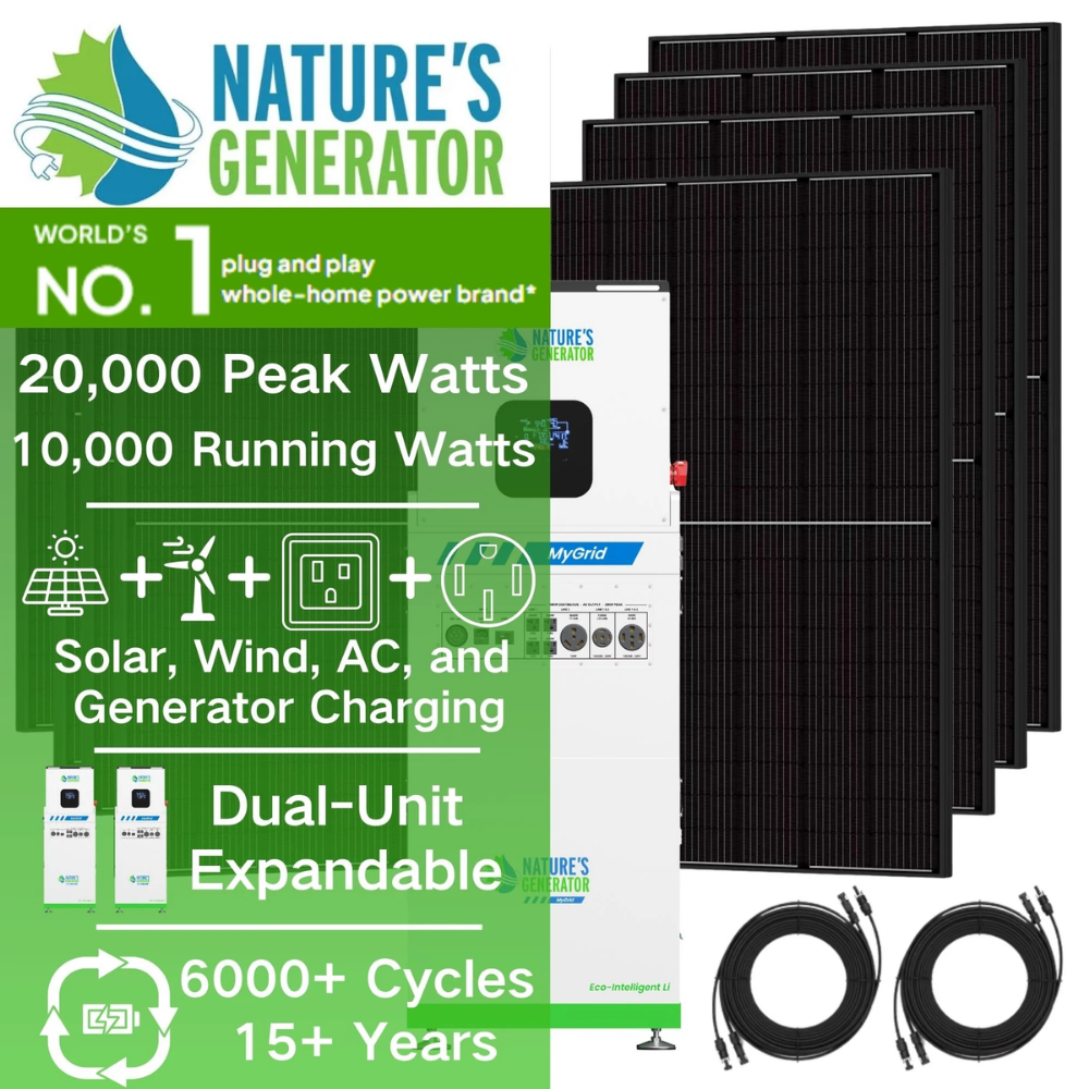 Nature's Generator MyGrid 10K Whole Home Solar Generator 10000W 10496Wh