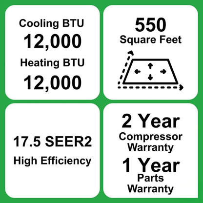 MRCOOL DIY Select 12K BTU Single Zone Mini Split System 115V with 11.5 ft. Quick Connect Line Set