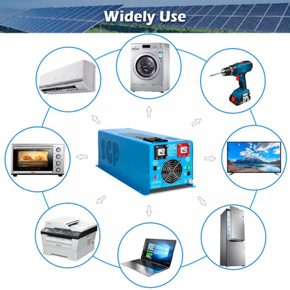 SunGoldPower 6000W 24V Split Phase Pure Sine Wave Inverter Charger | 120V/240V | Peak 18,000W