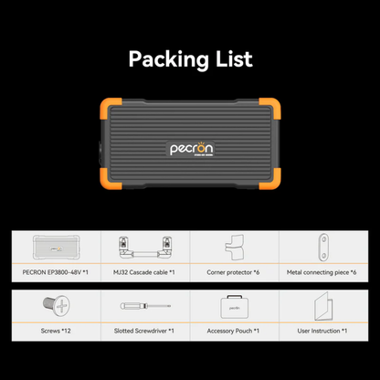 PECRON EP3800-48V Expansion Battery 3840Wh for E1500LFP, E3600LFP, E1000LFP, E2400LFP, F3000LFP & E3800LFP