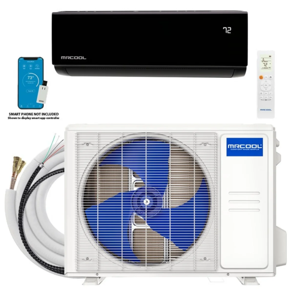 MRCOOL DIY Select 9K BTU 115V Mini Split System with Black Air Handler and 11.5 ft Line Set