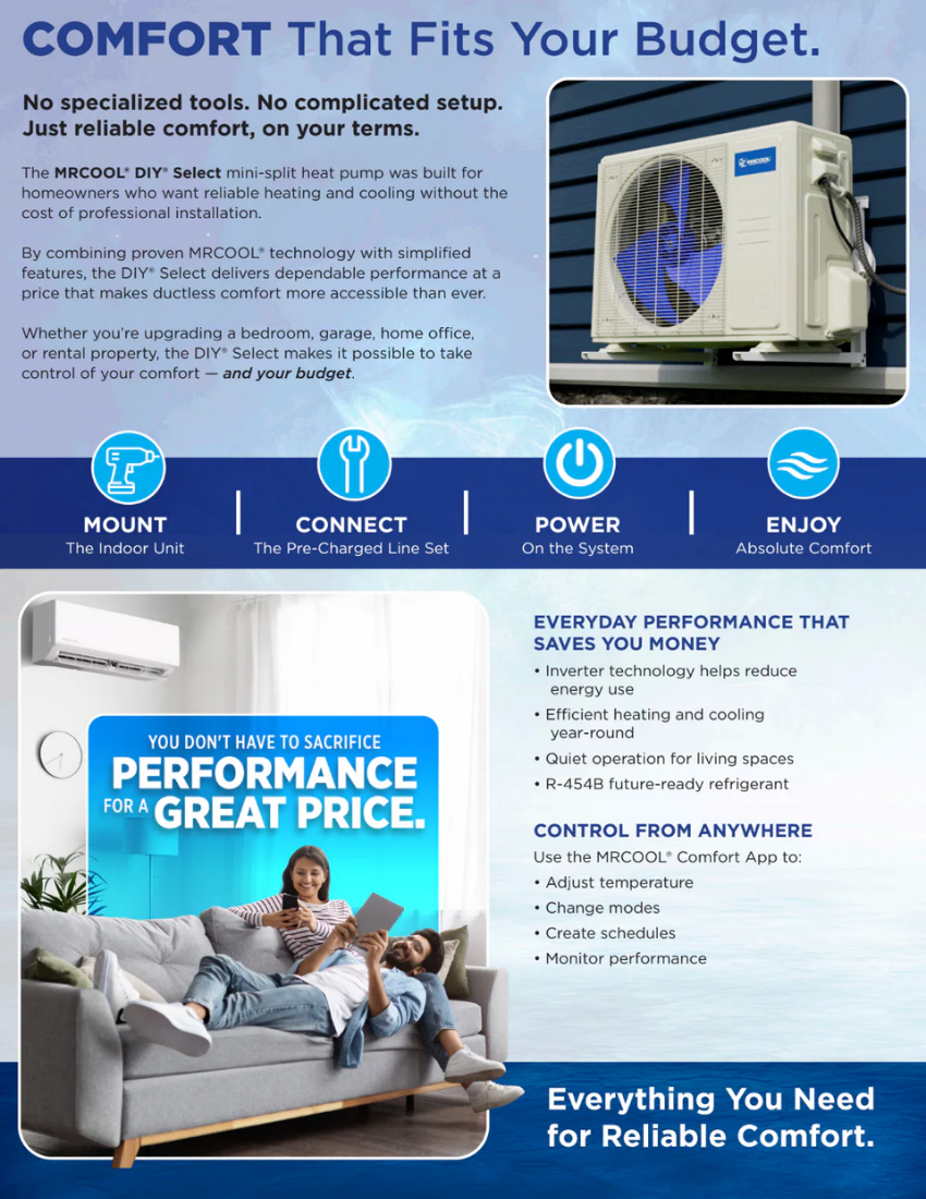 MRCOOL DIY Select 24K BTU Single Zone Mini Split System 230V with 11.5 ft. Quick Connect Line Set
