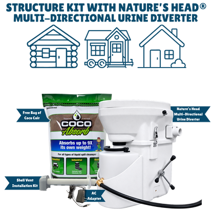 Nature's Head® Structure Kit with Multi-Directional Urine Diverter Toilet
