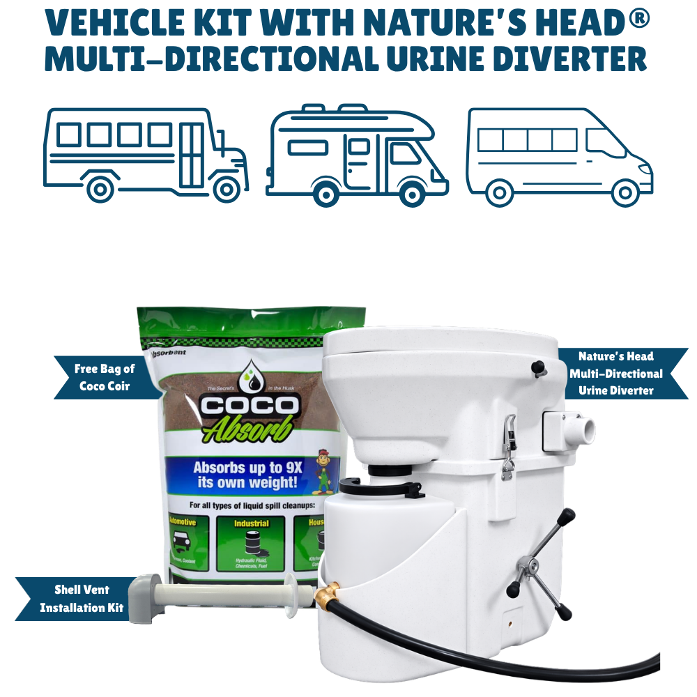 Nature's Head Vehicle Kit with Multi-Directional Urine Diverter Toilet
