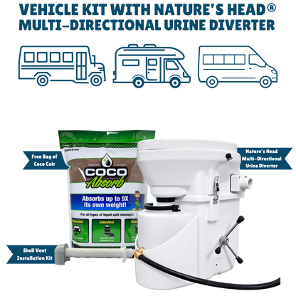 Nature's Head Vehicle Kit with Multi-Directional Urine Diverter Toilet