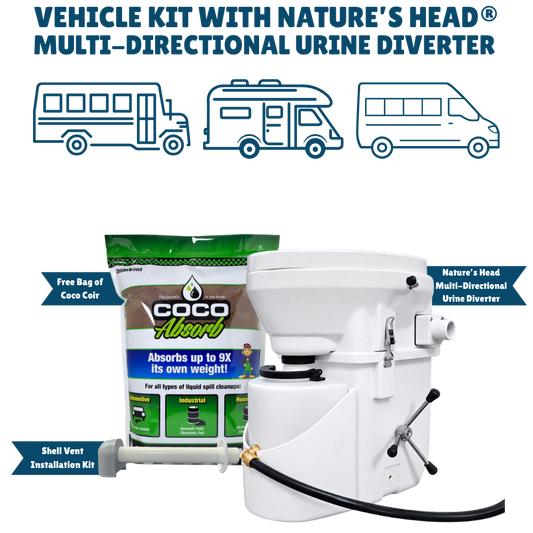 Nature's Head Vehicle Kit with Multi-Directional Urine Diverter Toilet