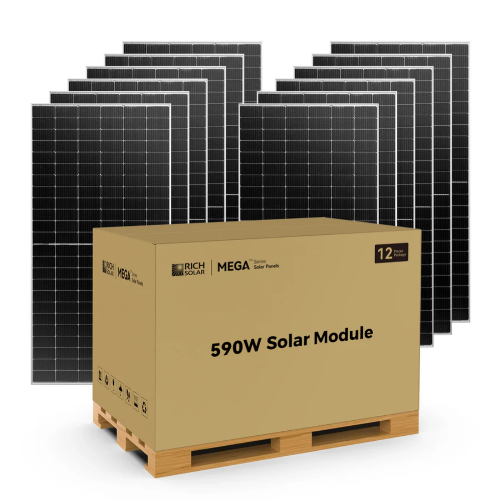 RICH SOLAR MEGA 590 BIFACIAL 590 Watt Solar Panel – Premium N-Type TOPCon Grid-Tie & Off-Grid Solar Panel