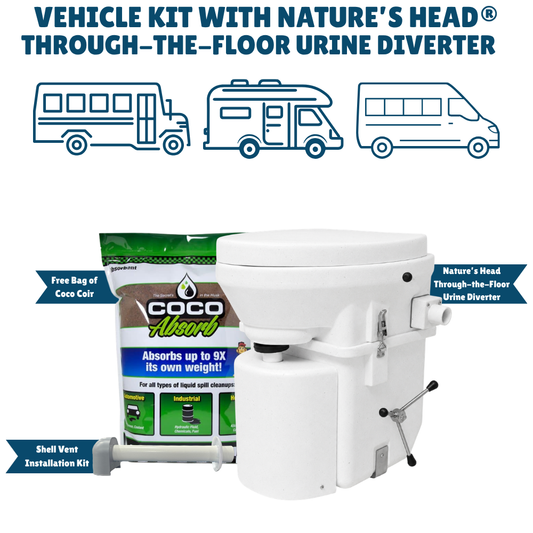 Nature's Head Vehicle Kit with Through-the-Floor Urine Diverter Toilet