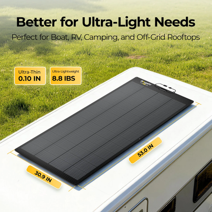 BougeRV Arch 2.0 200W N-Type Fiberglass Flexible Solar Panel