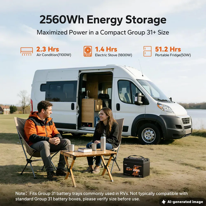 LiTime 12V 200Ah Xtra Mini Group 31 Bluetooth Lithium Battery for RV, Camping & Off-Grid