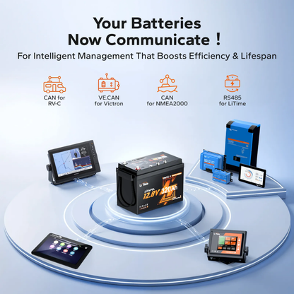 LiTime 12V 320Ah CAN & RS485 ComFlex Smart LiFePO4 Battery | Victron, RV-C & NMEA 2000 Integration