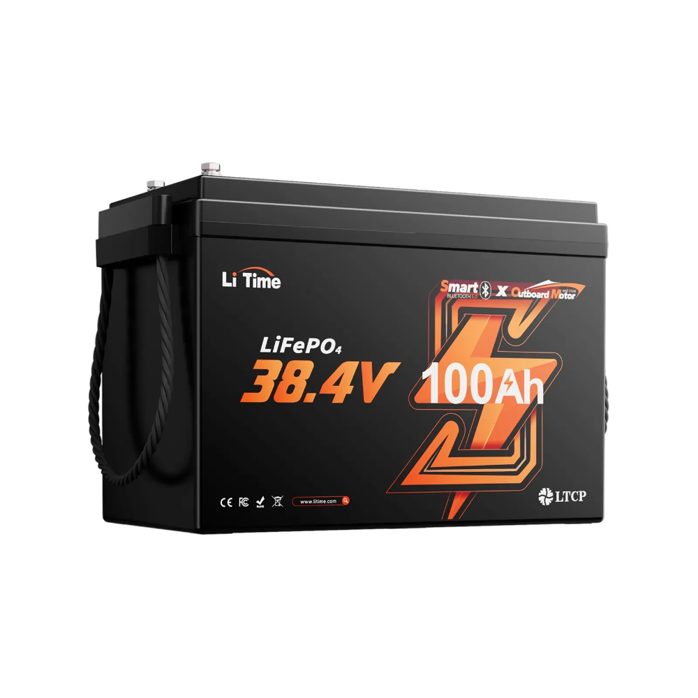 LiTime 36V 100Ah Compact Bluetooth LiFePO4 Battery for Trolling Motors & Electric Outboards
