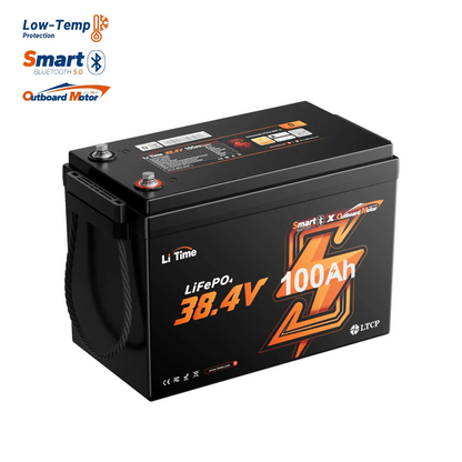 LiTime 36V 100Ah Compact Bluetooth LiFePO4 Battery for Trolling Motors & Electric Outboards