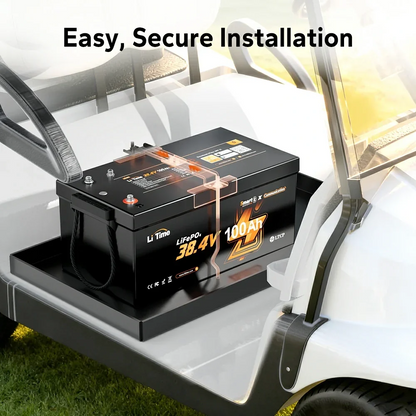 LiTime 36V 100Ah Bluetooth LiFePO4 Golf Cart Battery