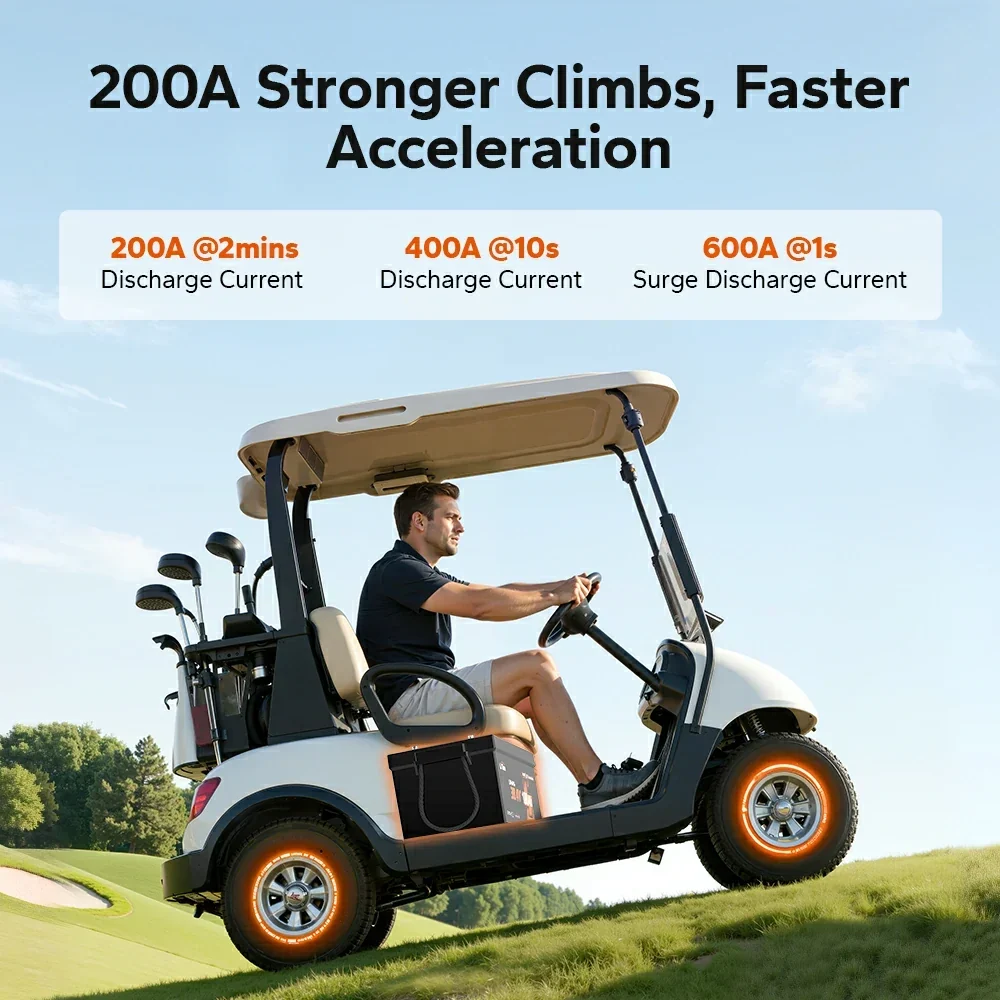 LiTime 36V 100Ah Bluetooth LiFePO4 Golf Cart Battery