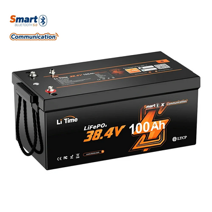 LiTime 36V 100Ah Bluetooth LiFePO4 Golf Cart Battery