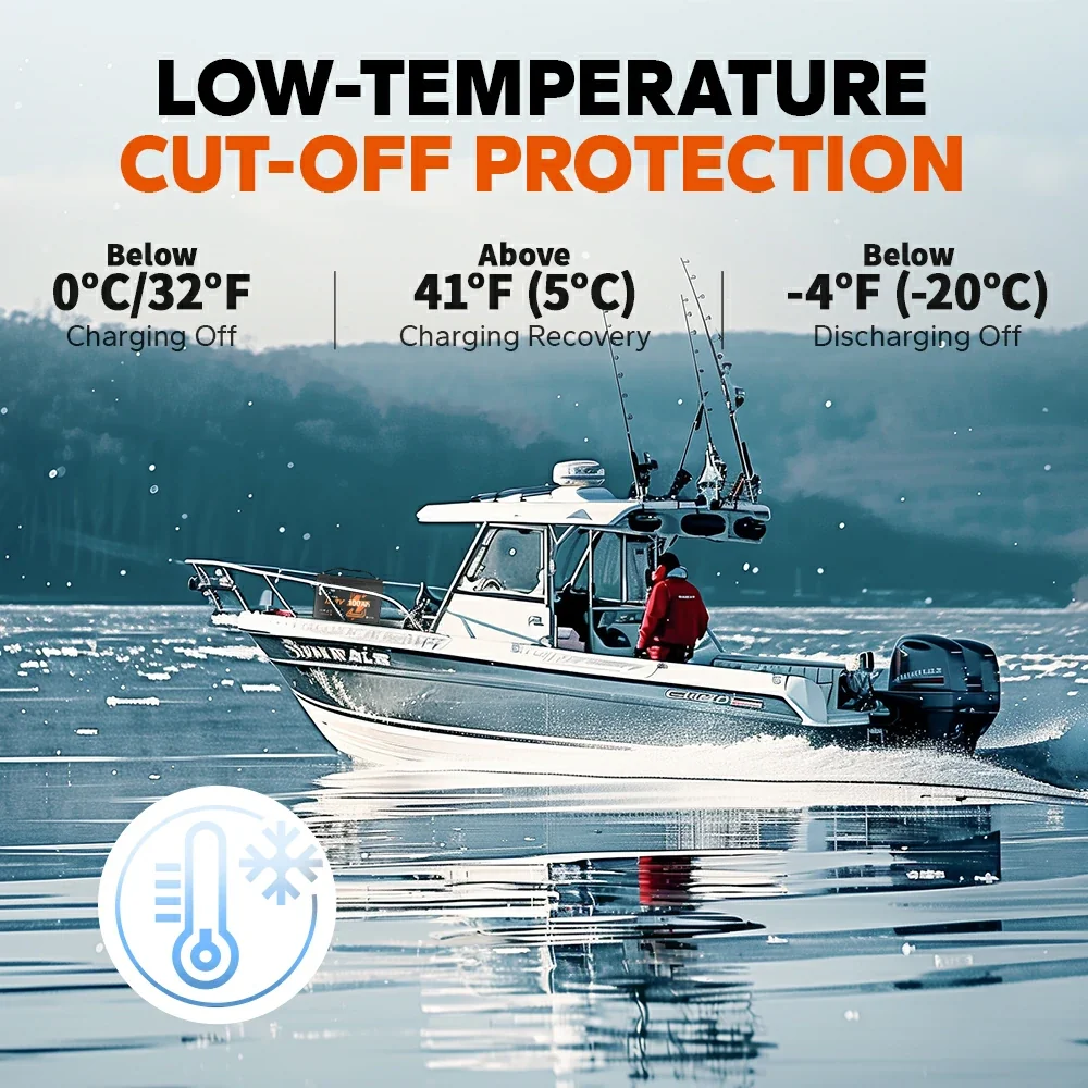 LiTime 12V 100Ah OBM Bluetooth Electric Outboard Motor Lithium Battery