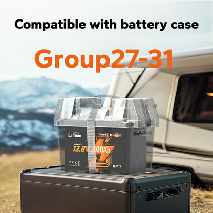 LiTime 12V 100Ah Group 27 Bluetooth LiFePO4 Lithium Battery